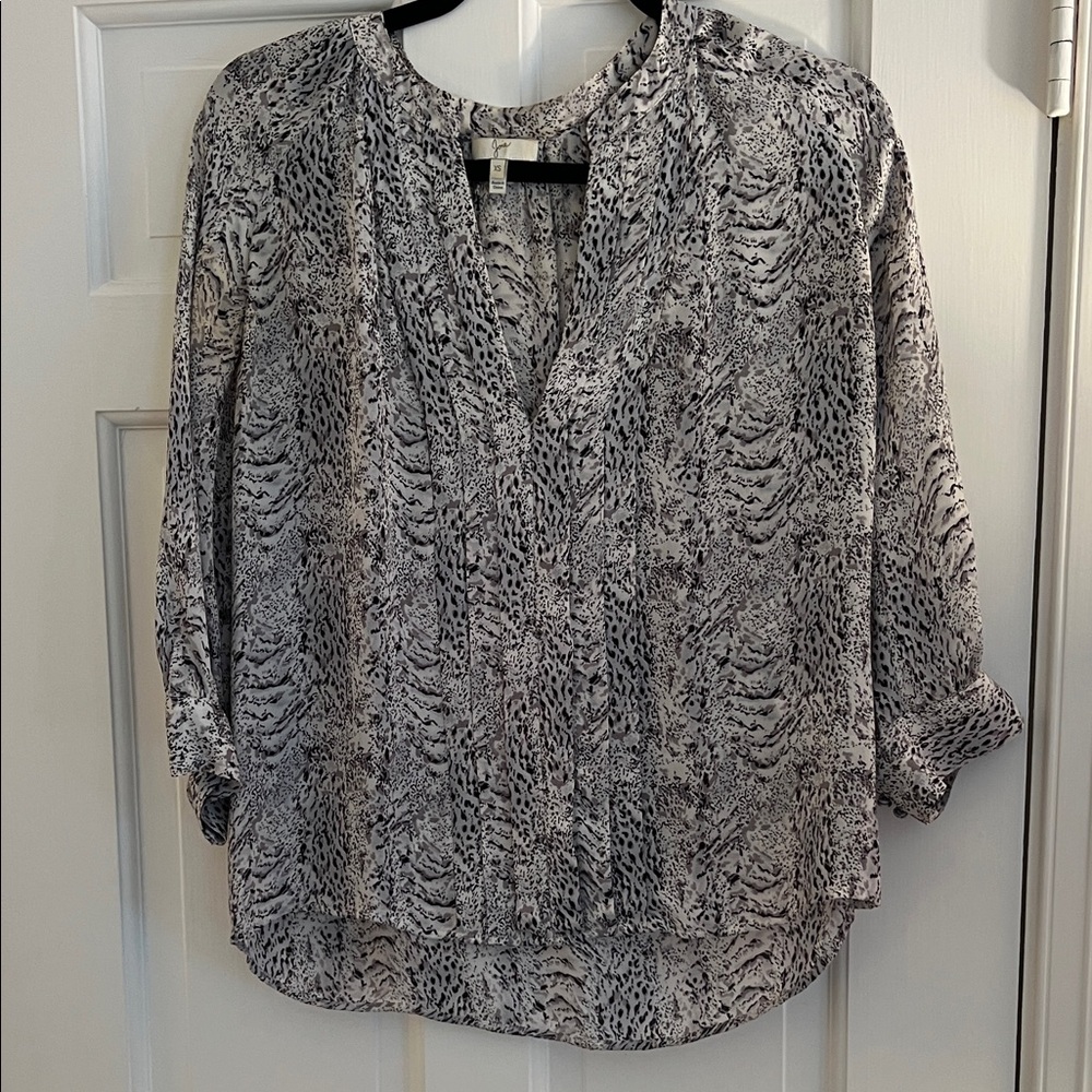Joie Monochrome Patterned Blouse